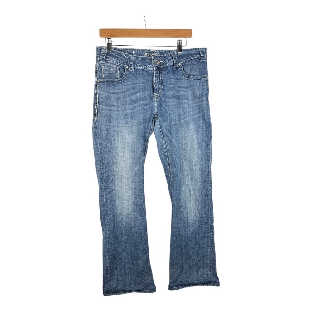 Rock & Roll Cowgirl Mid Rise Jeans size 33X34 Blue‎